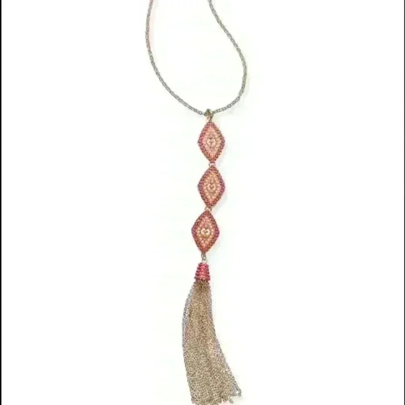 INC new Gold Tone Bead Chain in Coral - Picture 1 of 8